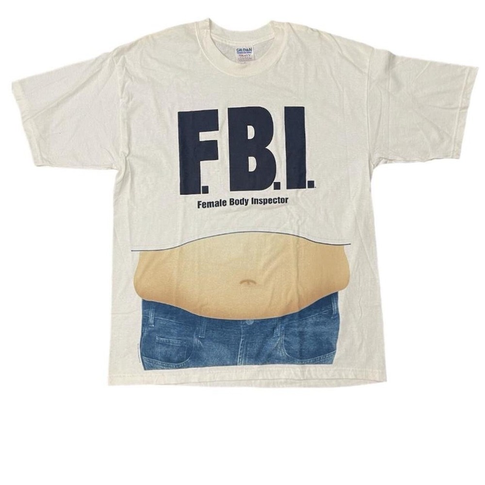 Vintage Funny Novelty FBI Booty Inspector Comedy Tee XL
